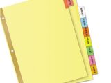8 Tab Avery Template Insertable Big Tab Dividers 8 Tab Letter