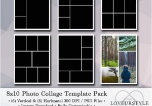 8×10 Photo Collage Template 8×10 Digital Photo Template Pack Photo Collage Scrapbook