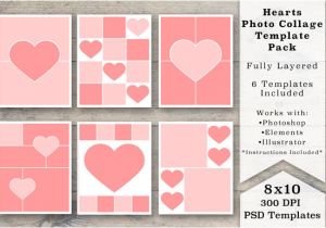 8×10 Photo Collage Template 8×10 Heart Photo Collage Templates Templates On Creative