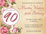 90 Birthday Invitation Templates 90th Birthday Invitation Wording 365greetings Com
