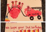 A Beautiful Card for Father S Day Firefighter Birthday Card Firefighter Handprint and Fire