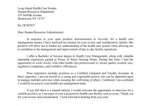 A Cover Letter is An Advertisement Health Care Management Entry Level Cover Letter Samples