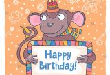 A Cute Happy Birthday Card Cute Happy Birthday Greeting Card Template Stock Vector