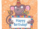 A Cute Happy Birthday Card Cute Happy Birthday Greeting Card Template Stock Vector