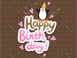 A Cute Happy Birthday Card Happy Birthday Card Background with Cute Penguin