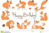 A Cute Happy Birthday Card Happy Birthday Card with Cute Squirrels In A Cartoon Style