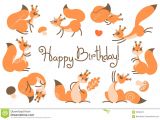 A Cute Happy Birthday Card Happy Birthday Card with Cute Squirrels In A Cartoon Style
