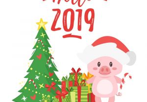 A New Year Greeting Card 2019 New Yea Christmas Greeting Card Vector Image On with