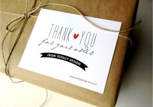 A Personalised Thank You Card Artsy Thank You for Your order Cards Custom by totallydesign