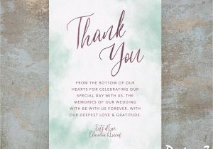 A Personalised Thank You Card Personalised Watercolour Wedding theme Thank You Card
