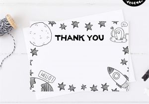 A Printable Thank You Card Outer Space Children S Thank You Card Cheap Thank You