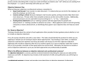 A Professional Resume Summary 9 Resume Objective Samples Pdf Word