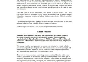 A Professional Resume Summary Sample Summary for Resume 8 Examples In Word Pdf