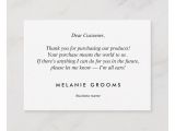 A Professional Thank You Card Gold Leaf Logo Black Thank You for Your Purchase Enclosure