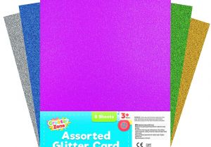 A4 Coloured Paper Card Making Glitter Card 16pk by Creator Zone 2 X 8pk A4 Glitter Card Sheets 5 Colours for Decoration Arts and Crafts