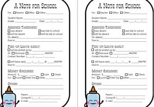 Absent Notes for School Templates 7 Best Images Of Printable Absent Notes to School Free