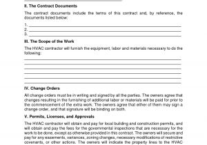 Ac Service Contract Template Heating and Air Conditioning Service Contract Template