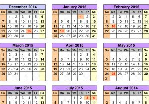 Academic Calendar 2014-15 Template Academic Calendars 2014 2015 as Free Printable Pdf Templates