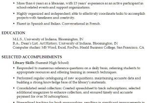Academic Resume Template Functional Resume Example Librarian In An Academic Setting