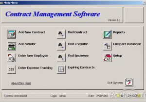 Access 2010 Contract Management Database Template Download Free Contract Management software Contract