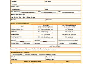 Accommodation Booking form Template 10 Sample Reservation forms Sample Templates