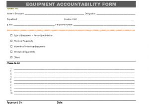 Accountability Contract Template Equipment Accountability form