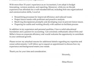 Accounting and Finance Cover Letter Examples Best Accountant Cover Letter Examples Livecareer