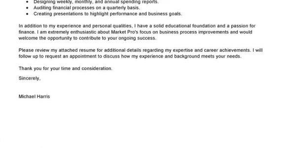 Accounting and Finance Cover Letter Examples Best Accounting Finance Cover Letter Examples Livecareer