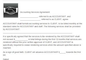 Accounting Services Contract Template Accounting Services Agreement form Sample forms