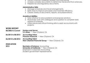Accounting Student Resume for Internship Best Training Internship Resume Example Livecareer