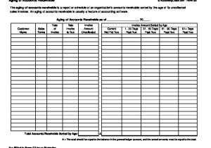 Accounts Receivable forms Templates Aging Of Accounts Receivable Business forms