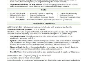 Accounts Receivable Specialist Resume Sample Ar Resume Sample Resume Ideas