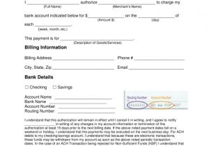 Ach forms Templates Free Recurring Ach Payment Authorization form Word Pdf
