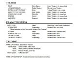 Acting Resume Sample Acting Resume Advice From asc Acting Studio Chicago