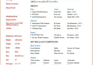 Acting Resume Sample Acting Resume Template Build Your Own Resume now