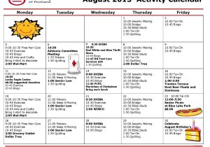 Activity Calendar Template for Seniors 10 Best Images Of Sample Activity Calendars for Seniors