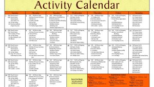 Activity Calendar Template for Seniors 14 Blank Activity Calendar Template Images Printable