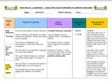 Activity Programme Template Analysis Reflection and Evaluation In Early Childhood