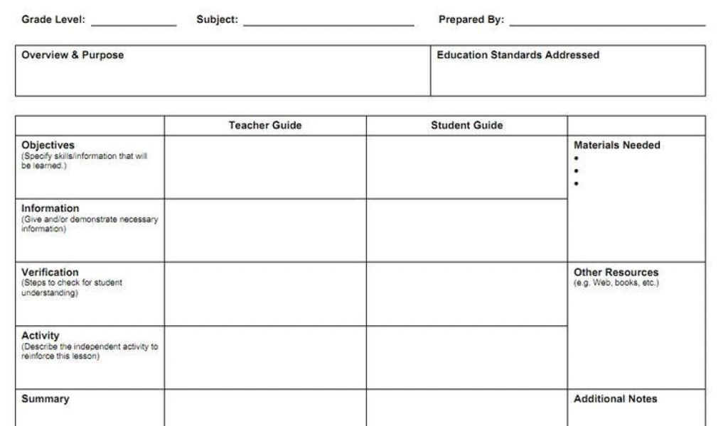 Activity Programme Template Free Lesson Plan Templates 20 Word Pdf ...