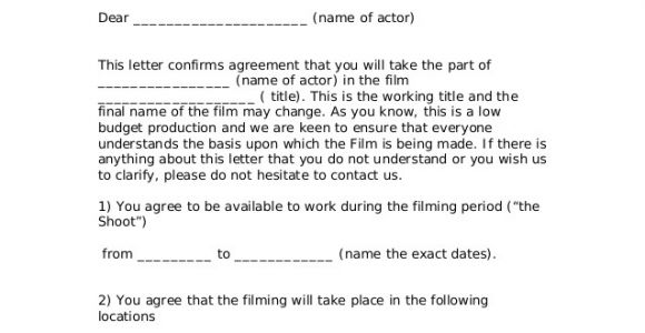 Actor Contract Template Actors Contract