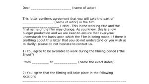 Actors Contract Template Actors Contract