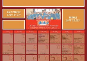 Ad Calendar Template Calendar Ad Sizes Chabad Lubavitch Of Riverdale