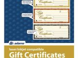 Adams Gift Certificate Template Download Gift Certificate Laser 3 Up 30 Per Pack
