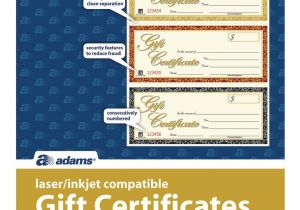 Adams Gift Certificate Template Download Gift Certificate Laser 3 Up 30 Per Pack