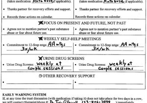 Addiction Recovery Contract Template Dual Recovery Contract for A Dual Problem Couple Sue and