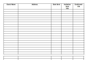 Addressable Template Wedding Guest List Template 9 Free Word Excel Pdf
