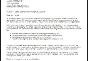 Admin assistant Cover Letter Uk School Administrative assistant Cover Letter Sample