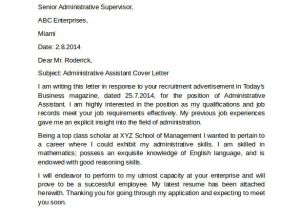 Admin asst Cover Letter 10 Administrative assistant Cover Letters Samples
