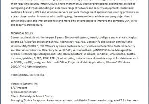 Admin Resume In Word format New System Administrator Resume format In Word Free Download