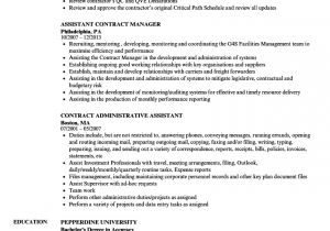 Administrative assistant Contract Template Contract assistant Resume Samples Velvet Jobs